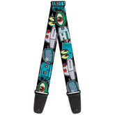 Buckledown Guitar Strap - Robots