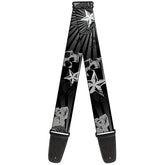 Buckledown Guitar Strap - Skulls And Flags